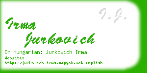 irma jurkovich business card